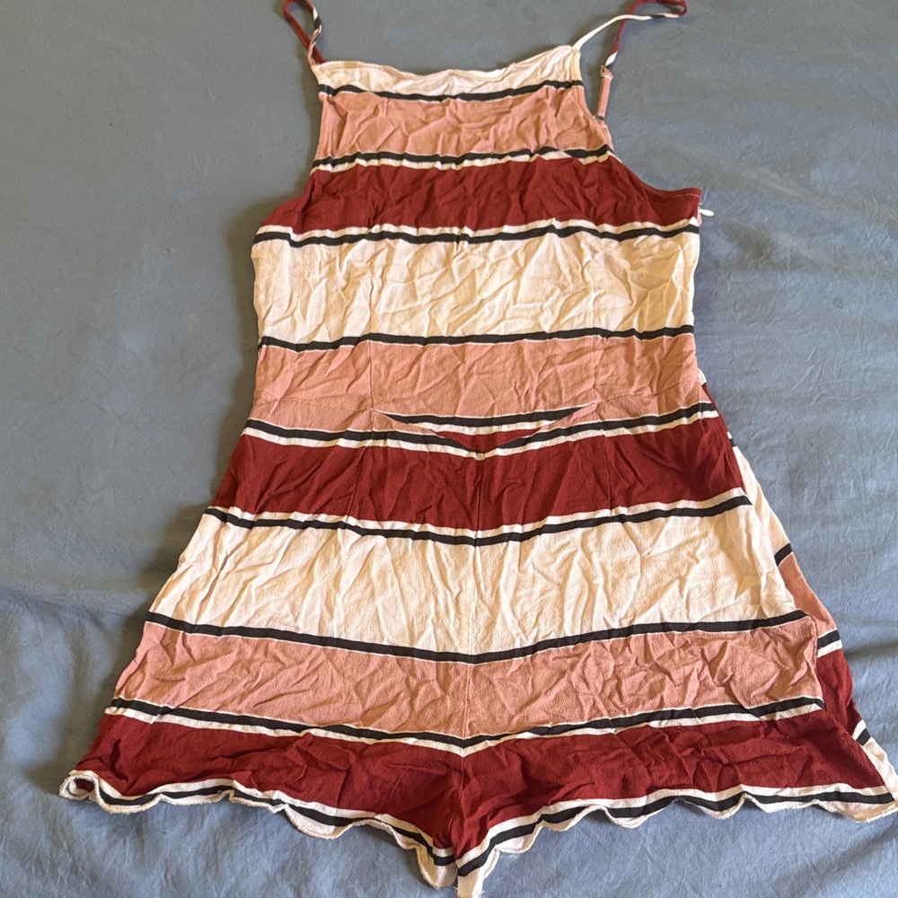Kendall & Kylie Pink, Cream & Red StripedWomen’s One-Piece Romper - Picture 3 of 8